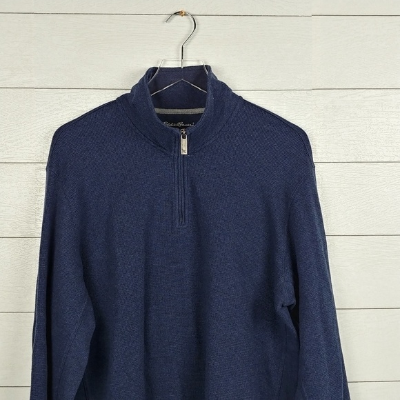 Eddie Bauer Navy Henley Thermal Sweater Size L - Picture 5 of 6